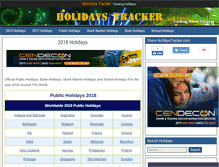 Tablet Screenshot of holidaystracker.com